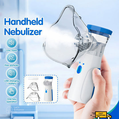 Portable Nebulizer & Humidifier for Baby & Adults | Compact, Silent, Self-Cleaning Machine with Long Battery Life | Effective for Asthma, Cough, Sinus & Allergy Relief at Home