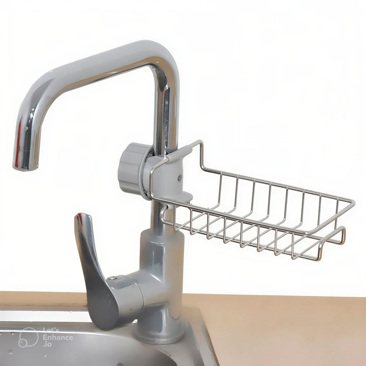 Kitchen Sink Organiser Stainless Steel | Sink Organizer for Kitchen Basin with Drainage | Sponge Holder for Kitchen Sink | Soap Stand for Kitchen Sink | Sink Caddy
