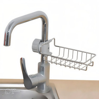 Kitchen Sink Organiser Stainless Steel | Sink Organizer for Kitchen Basin with Drainage | Sponge Holder for Kitchen Sink | Soap Stand for Kitchen Sink | Sink Caddy