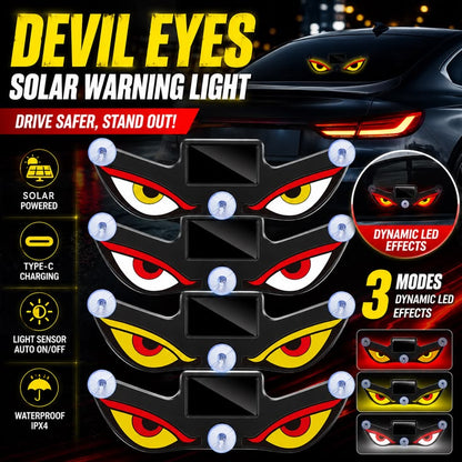 Solar Devil Eyes LED Car Headlight Strips – Wireless Ambient Underglow Light (No Wiring Required)