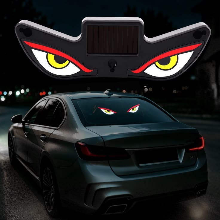 Solar Devil Eyes LED Car Headlight Strips – Wireless Ambient Underglow Light (No Wiring Required)