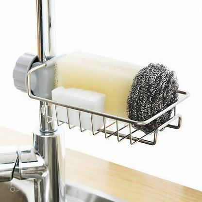 Kitchen Sink Organiser Stainless Steel | Sink Organizer for Kitchen Basin with Drainage | Sponge Holder for Kitchen Sink | Soap Stand for Kitchen Sink | Sink Caddy