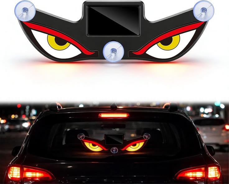 Solar Devil Eyes LED Car Headlight Strips – Wireless Ambient Underglow Light (No Wiring Required)
